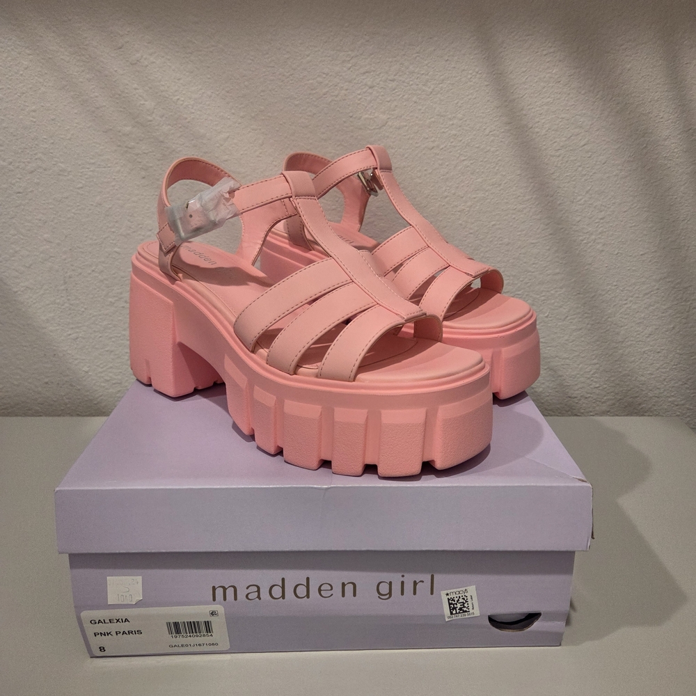 Madden Girl Pink Platform Sandals Galexia Size 8